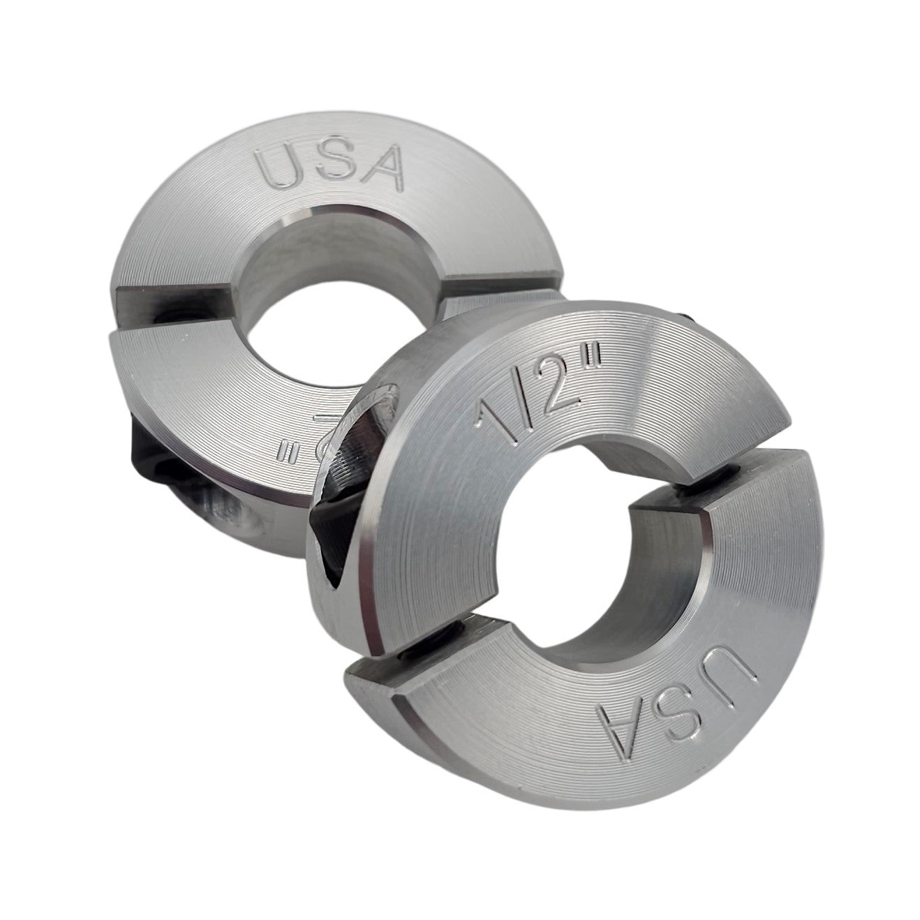 0.50" Diameter - Clamping Two Piece Shaft Collar - 2024 Aluminum