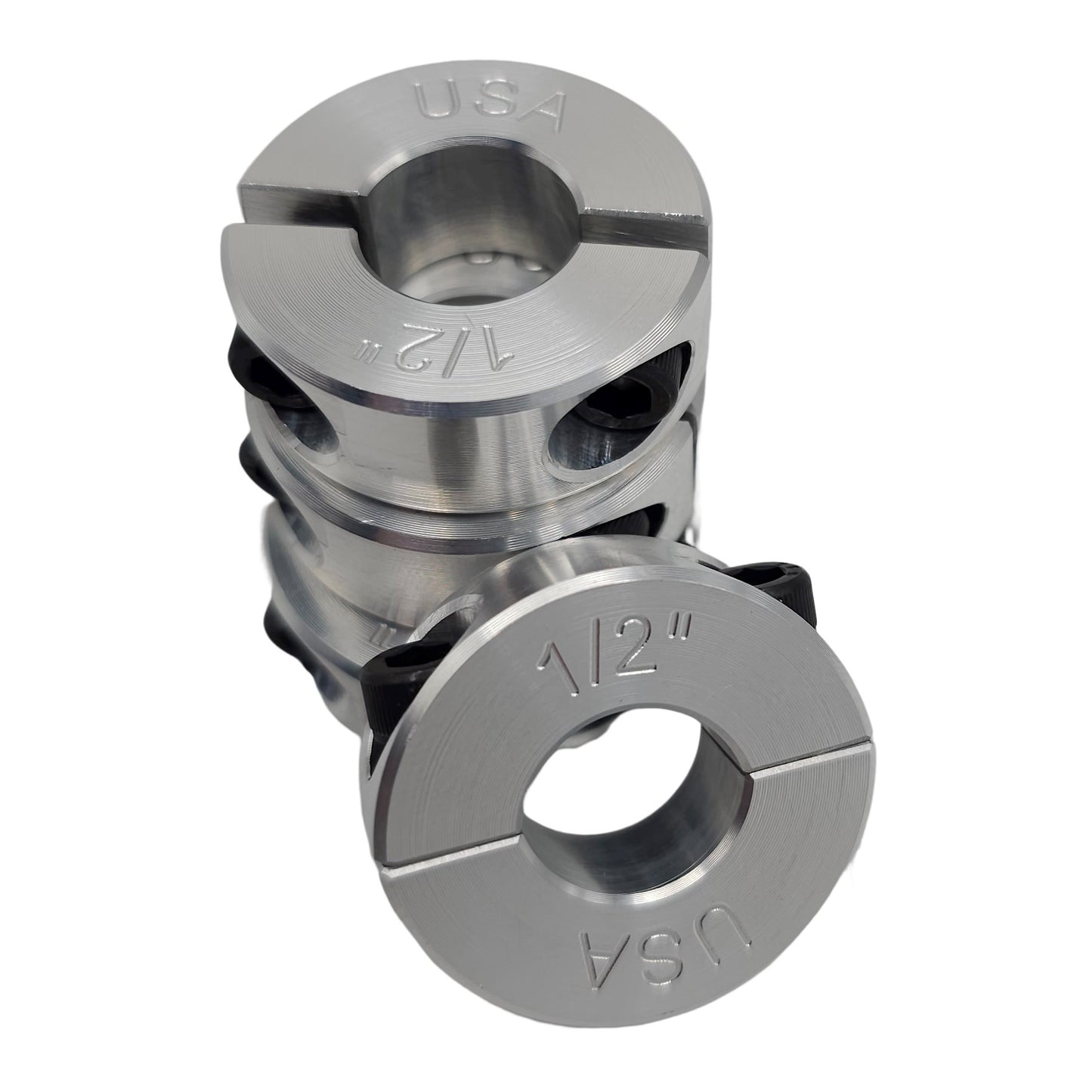 0.50" Diameter - Clamping Two Piece Shaft Collar - 2024 Aluminum
