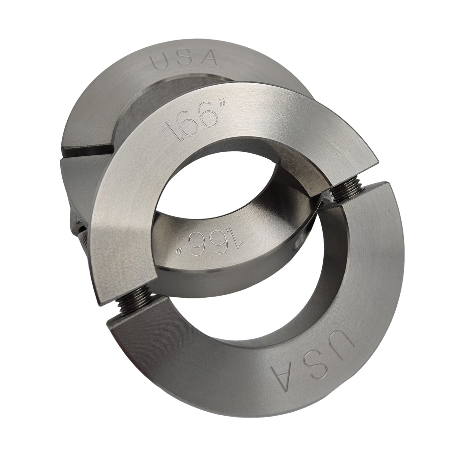 1.66" Diameter - Clamping Two Piece Shaft Collar - 303 Stainless Steel