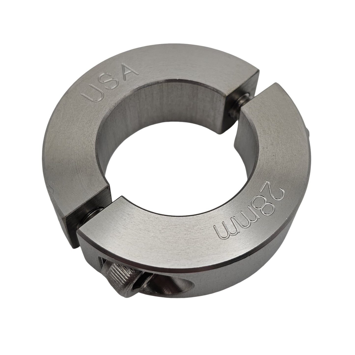28mm Diameter - Clamping Two Piece Shaft Collar - 303 Stainless Steel