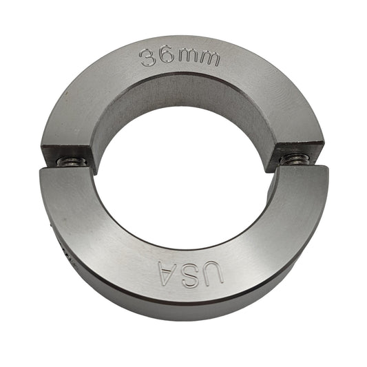 36mm Diameter - Clamping Two Piece Shaft Collar - 303 Stainless Steel