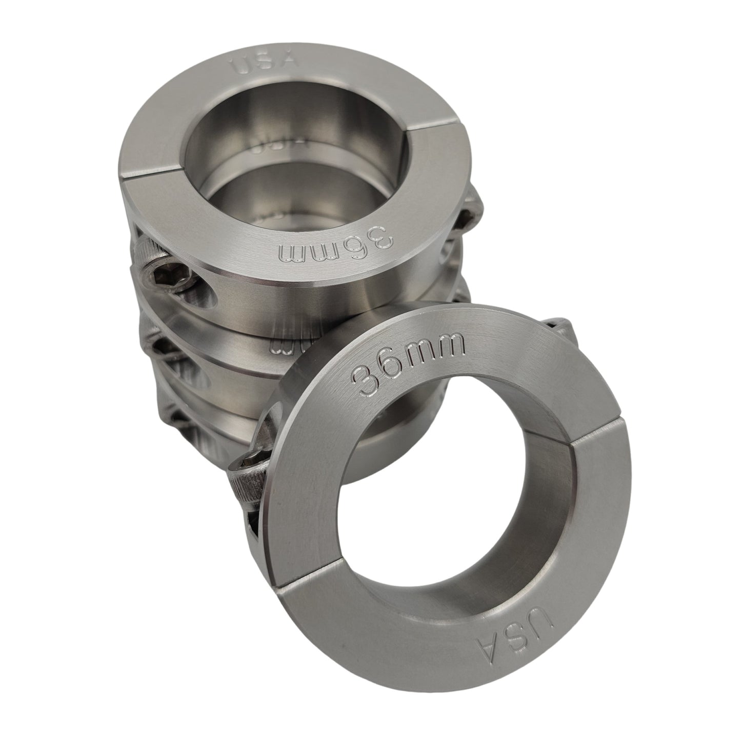 36mm Diameter - Clamping Two Piece Shaft Collar - 303 Stainless Steel