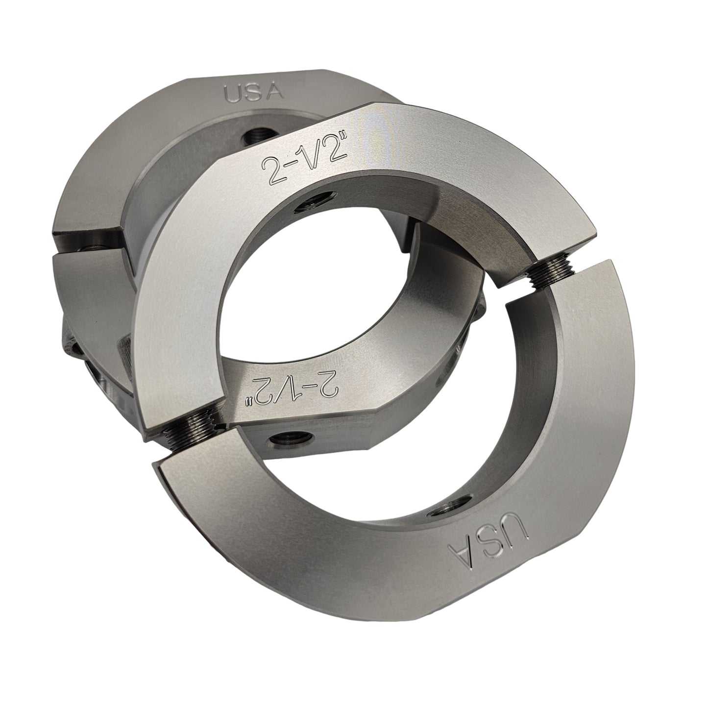 2.50" Diameter – Mountable Clamping Two Piece Shaft Collar - 303 Stainless Steel
