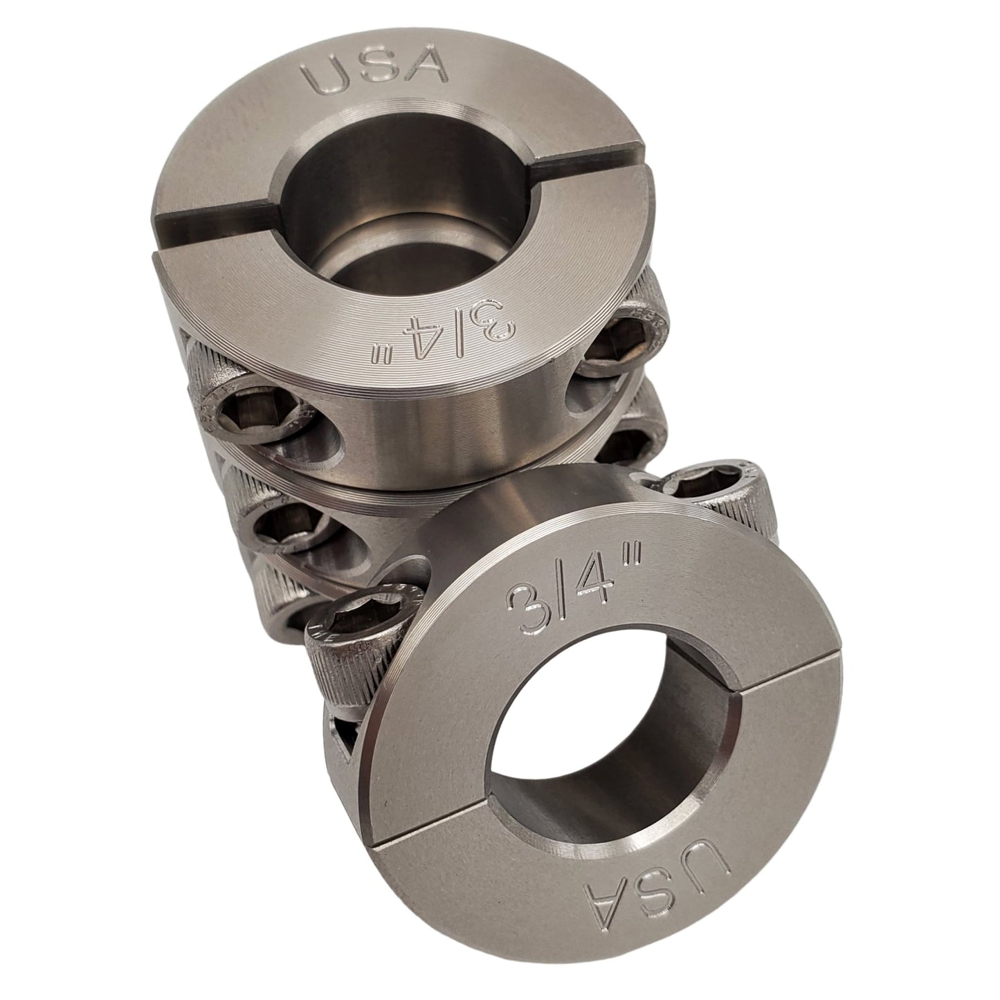 0.75" Diameter - Clamping Two Piece Shaft Collar - 303 Stainless Steel