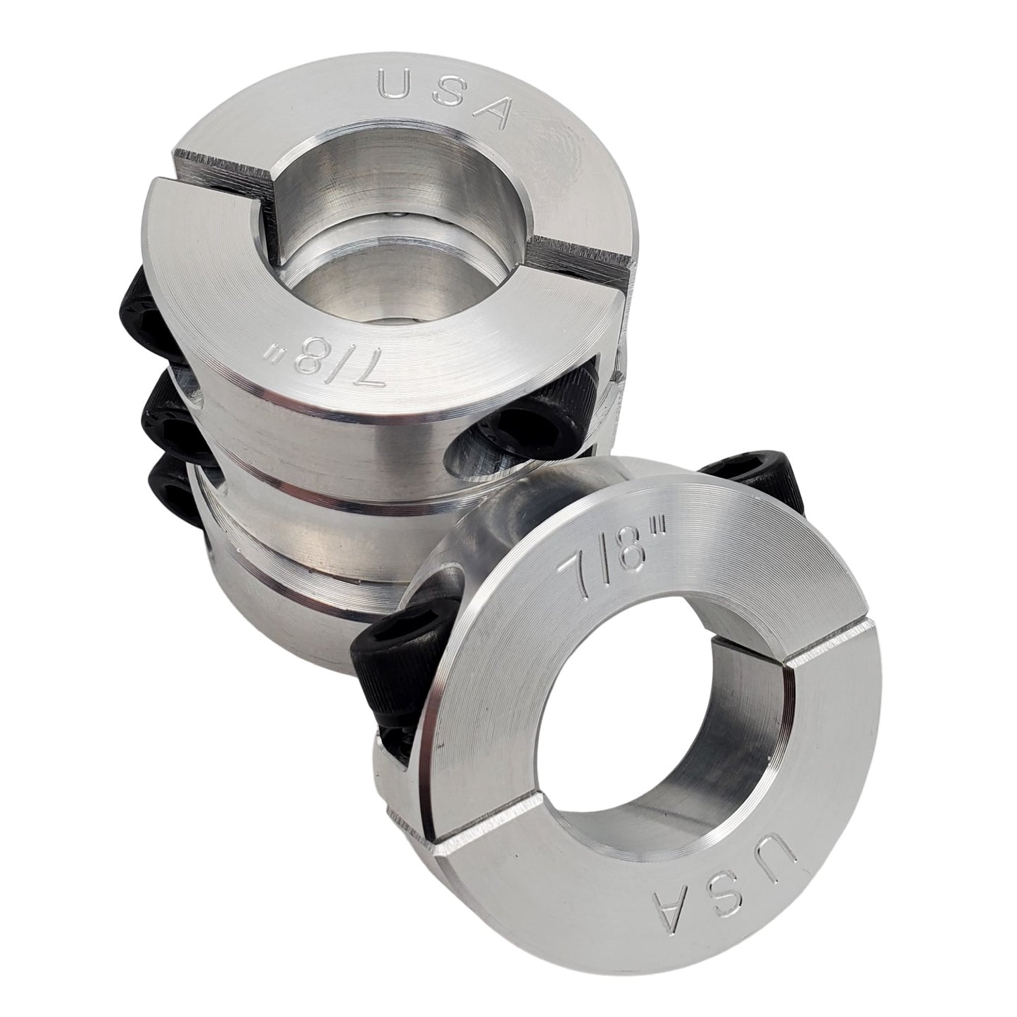 0.875" Diameter - Clamping Two Piece Shaft Collar - 2024 Aluminum