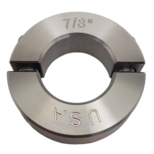 0.875" Diameter - Clamping Two Piece Shaft Collar - 303 Stainless Steel