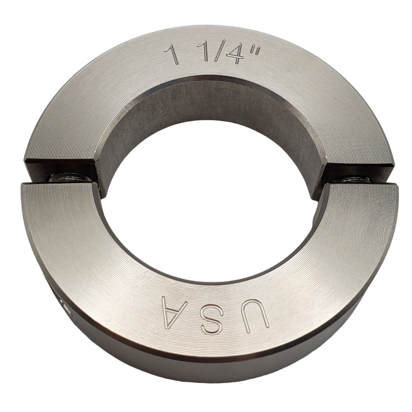 1.25" Diameter - Clamping Two Piece Shaft Collar - 303 Stainless Steel