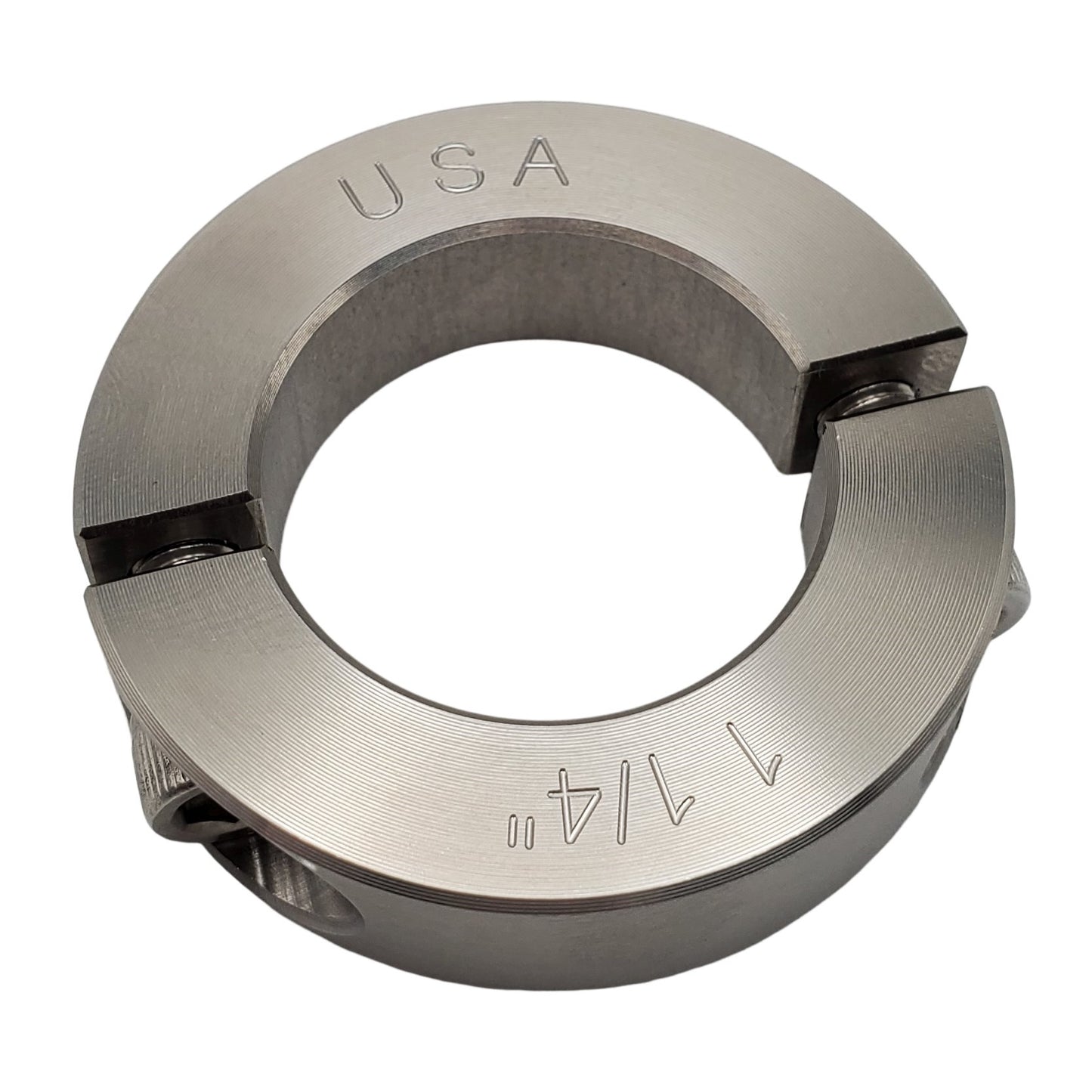 1.25" Diameter - Clamping Two Piece Shaft Collar - 303 Stainless Steel