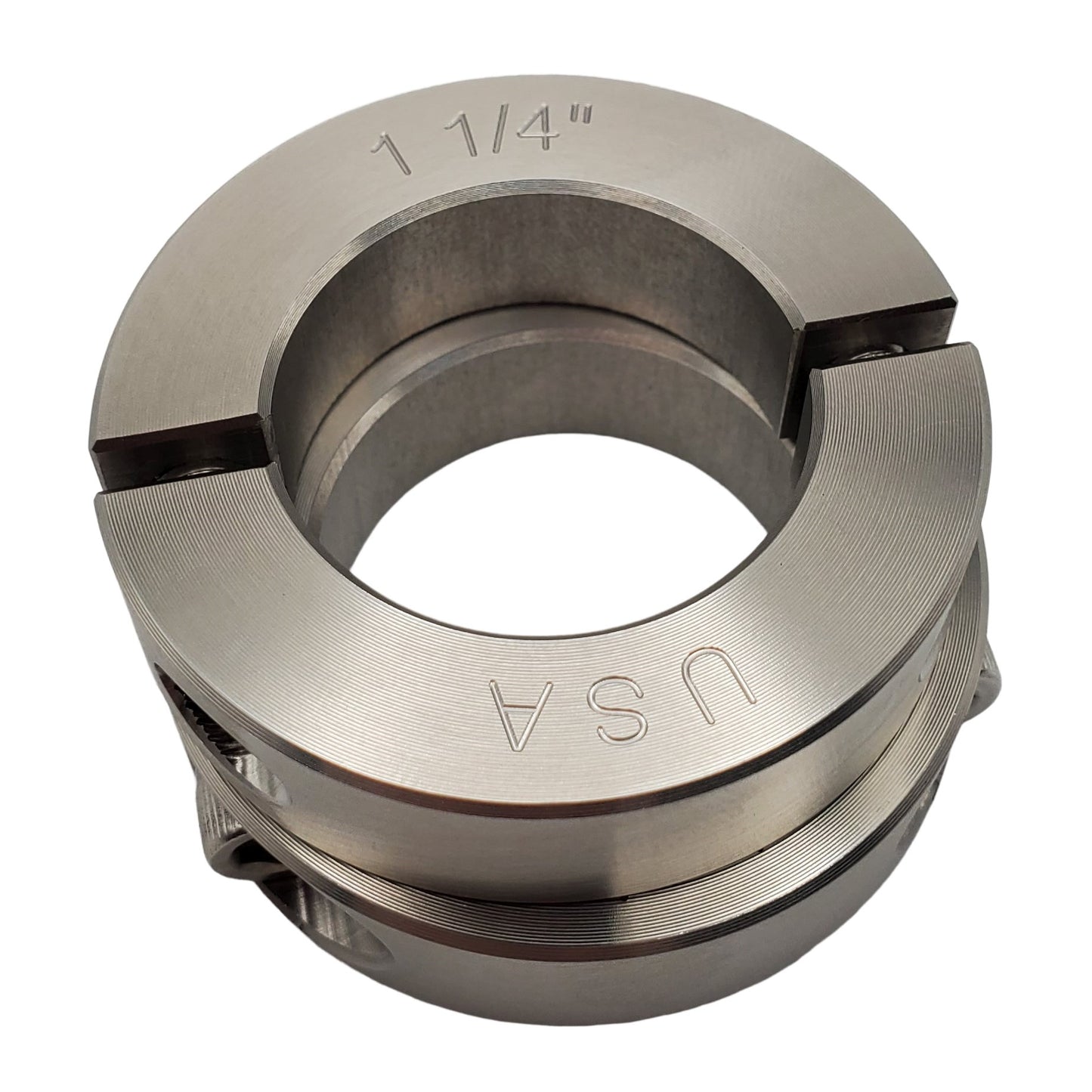 1.25" Diameter - Clamping Two Piece Shaft Collar - 303 Stainless Steel