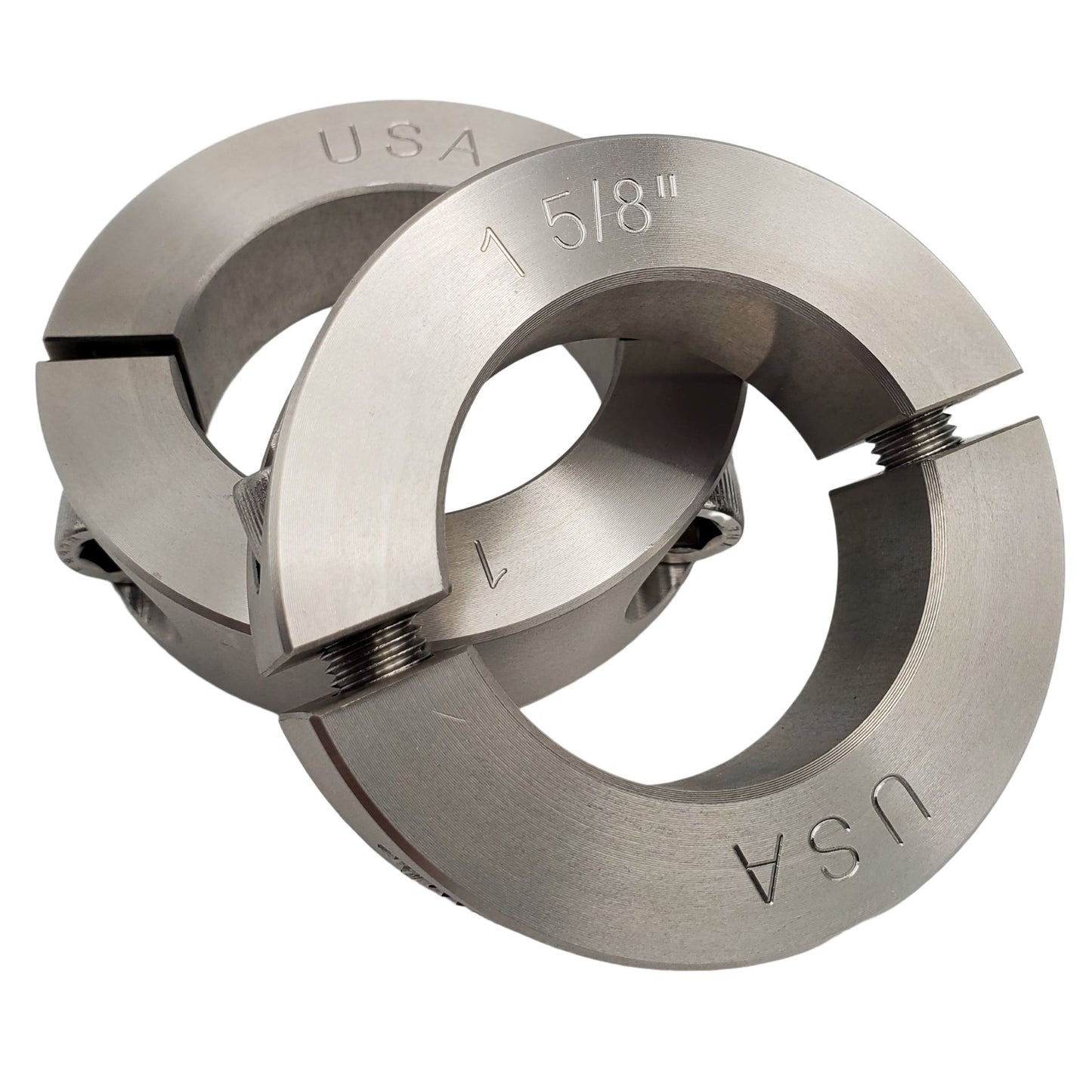 1.625" Diameter - Clamping Two Piece Shaft Collar - 303 Stainless Steel