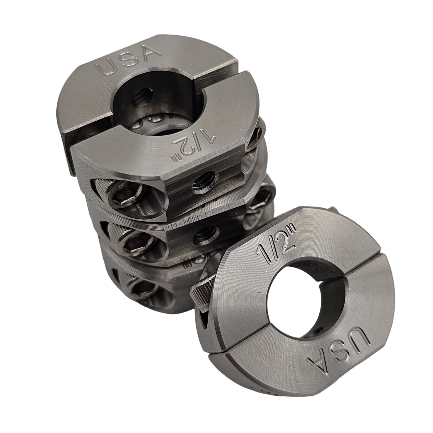 0.50" Diameter – Mountable Clamping Two Piece Shaft Collar - 303 Stainless Steel