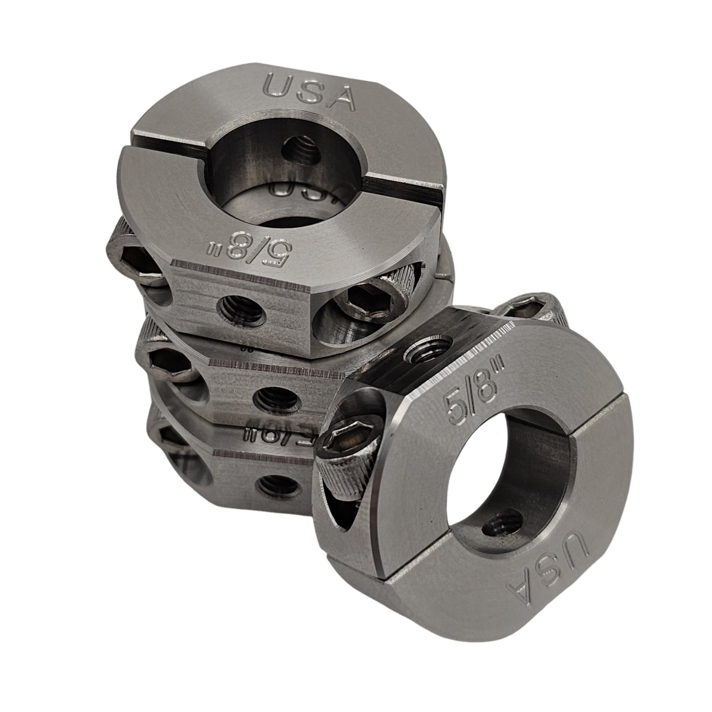 0.625" Diameter – Mountable Clamping Two Piece Shaft Collar - 303 Stainless Steel