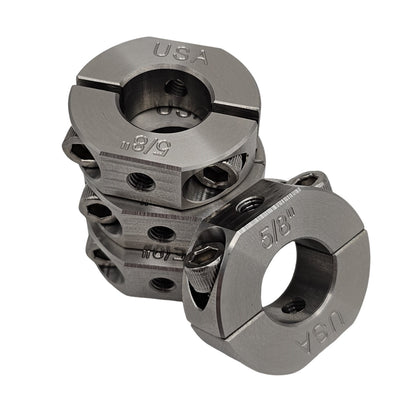 0.625" Diameter – Mountable Clamping Two Piece Shaft Collar - 303 Stainless Steel