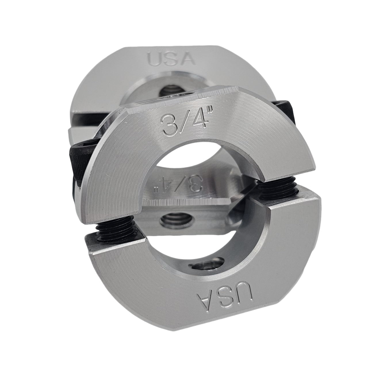 0.75" Diameter – Mountable Clamping Two Piece Shaft Collar – 2024 Aluminum