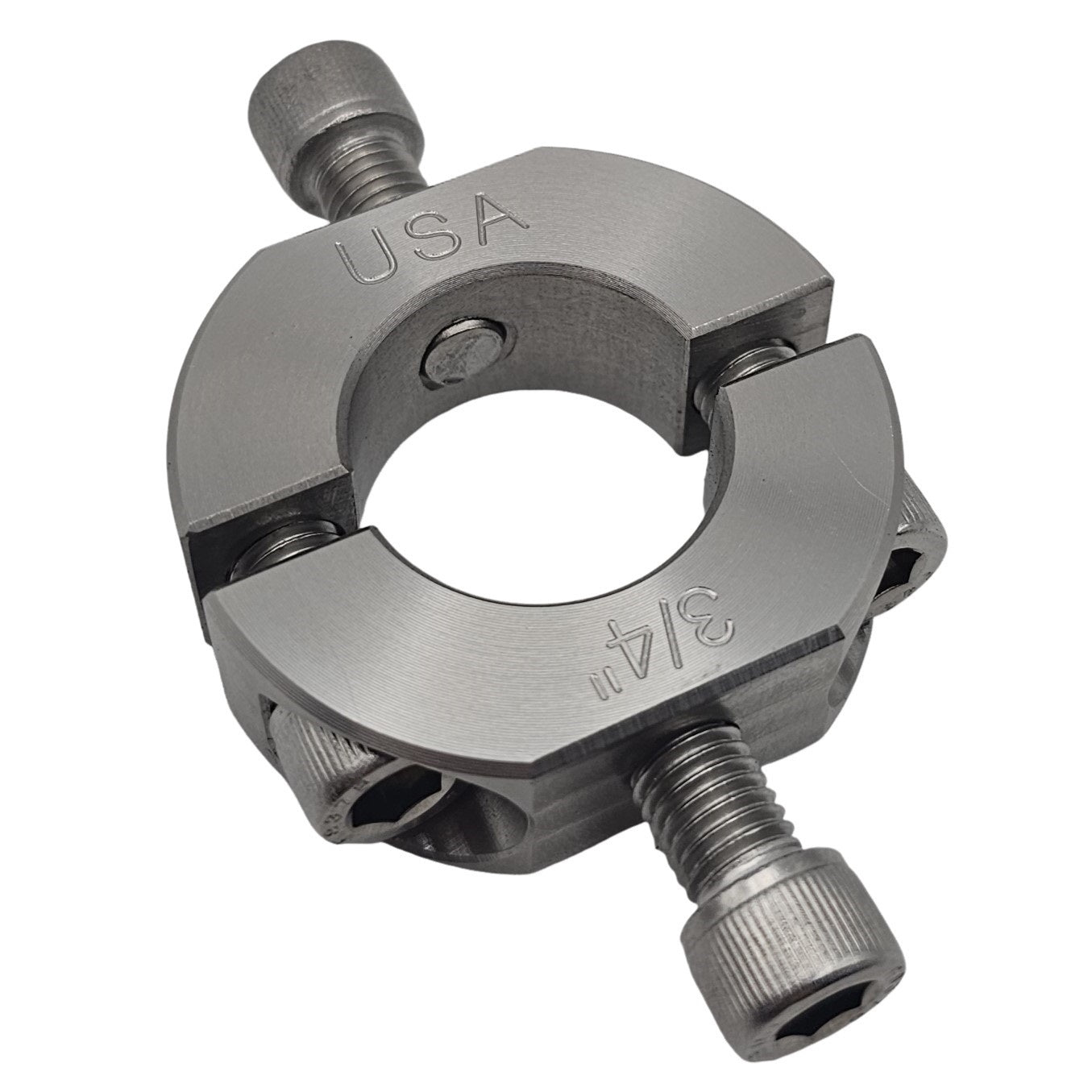 0.75" Diameter – Mountable Clamping Two Piece Shaft Collar - 303 Stainless Steel