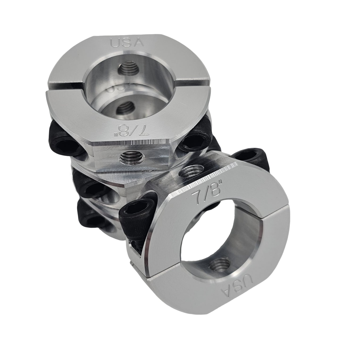 0.875" Diameter – Mountable Clamping Two Piece Shaft Collar – 2024 Aluminum