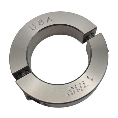 1.438" Diameter - Clamping Two Piece Shaft Collar - 303 Stainless Steel