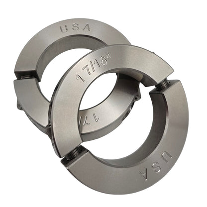 1.438" Diameter - Clamping Two Piece Shaft Collar - 303 Stainless Steel