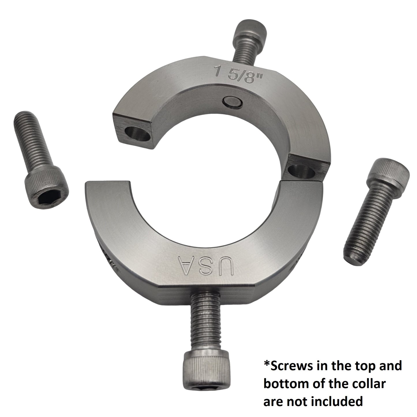 1.625" Diameter – Mountable Clamping Two Piece Shaft Collar - 303 Stainless Steel