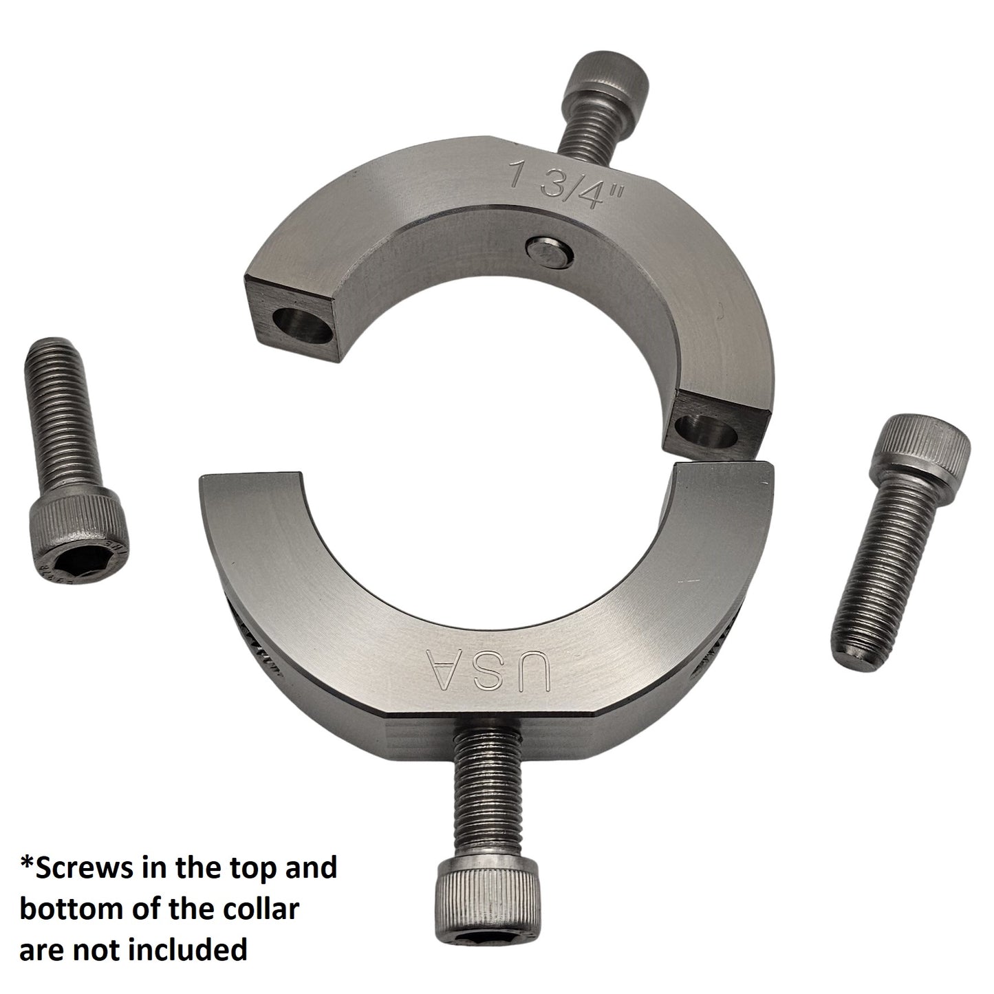 1.75" Diameter – Mountable Clamping Two Piece Shaft Collar - 303 Stainless Steel