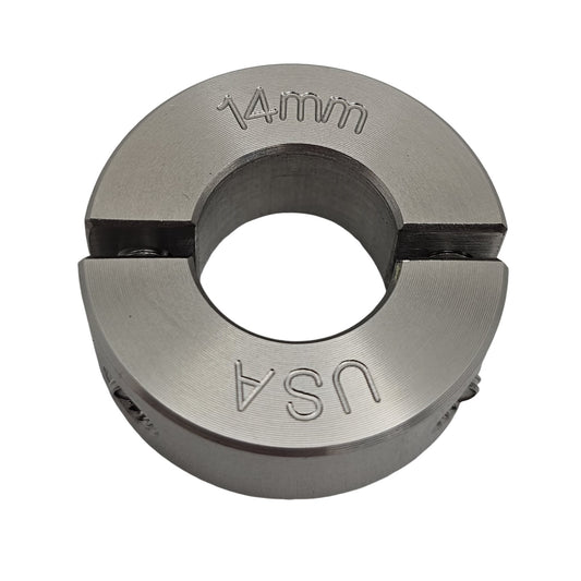 14mm Diameter - Clamping Two Piece Shaft Collar - 303 Stainless Steel