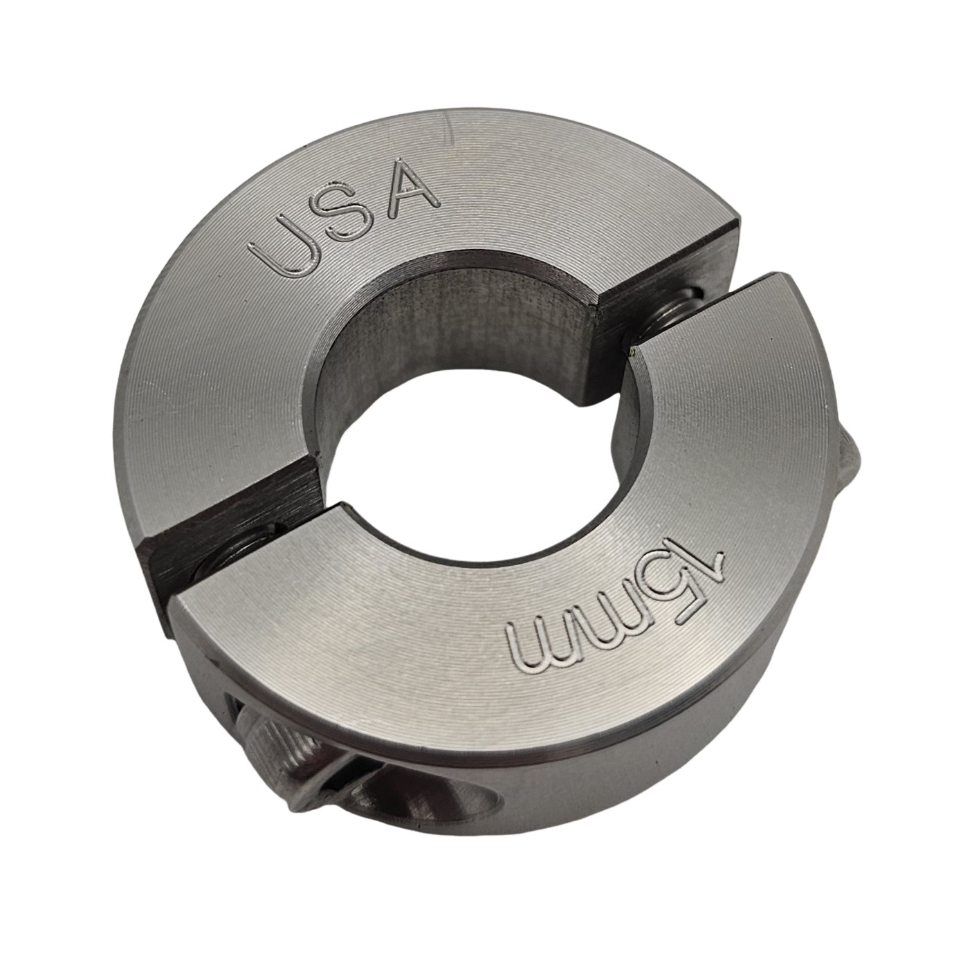 15mm Diameter - Clamping Two Piece Shaft Collar - 303 Stainless Steel