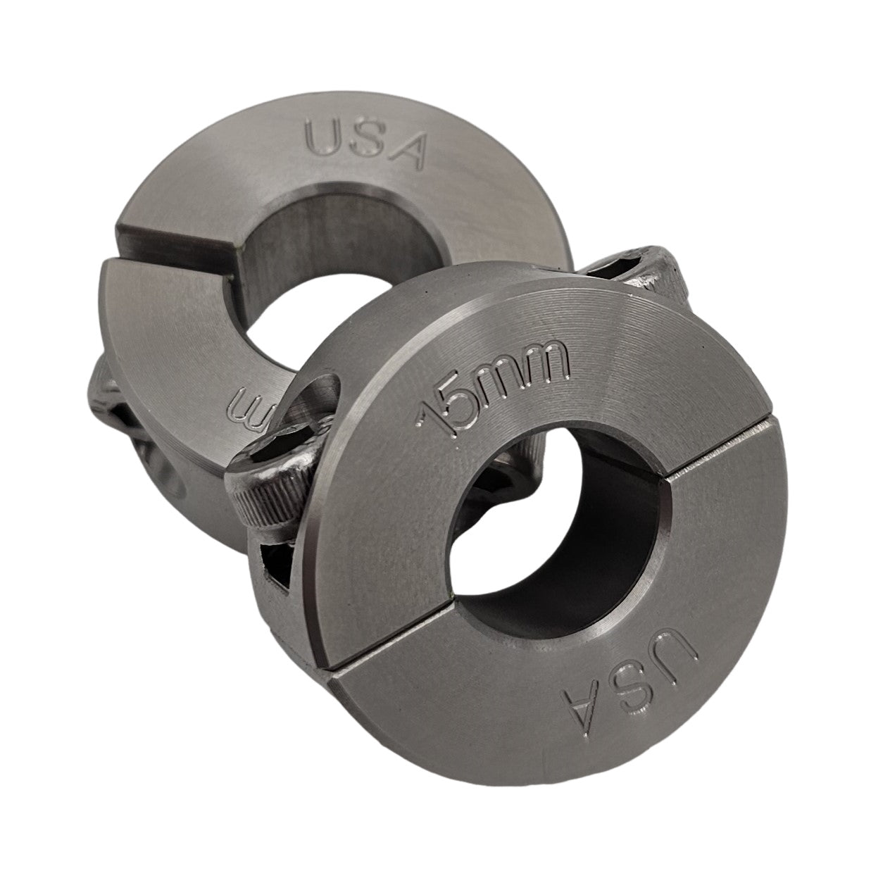 15mm Diameter - Clamping Two Piece Shaft Collar - 303 Stainless Steel