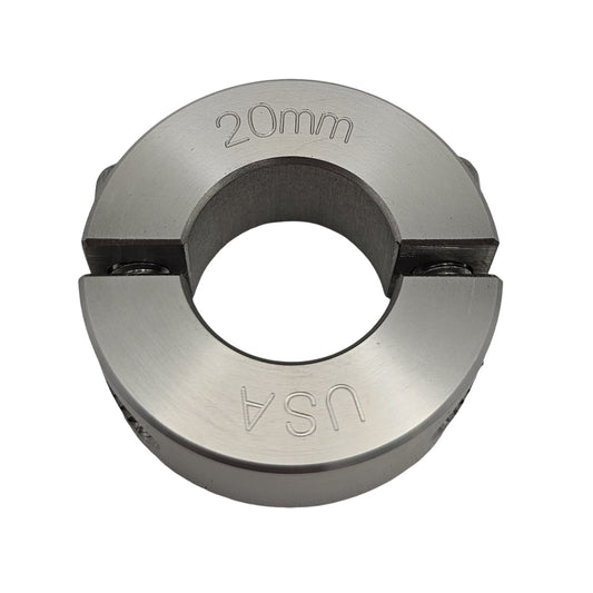 20mm Diameter - Clamping Two Piece Shaft Collar - 303 Stainless Steel