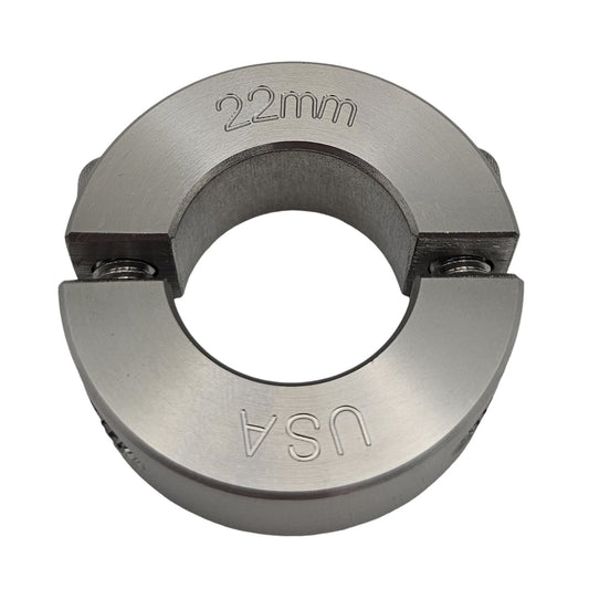 22mm Diameter - Clamping Two Piece Shaft Collar - 303 Stainless Steel