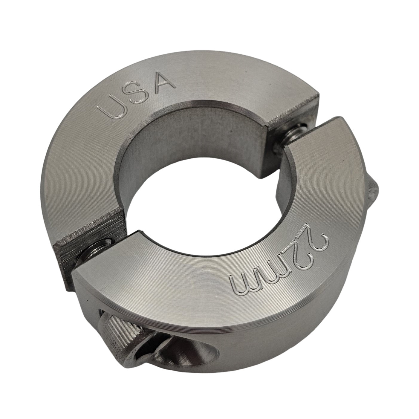 22mm Diameter - Clamping Two Piece Shaft Collar - 303 Stainless Steel