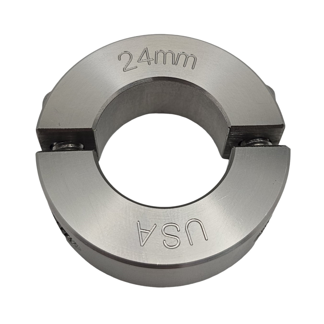 24mm Diameter - Clamping Two Piece Shaft Collar - 303 Stainless Steel