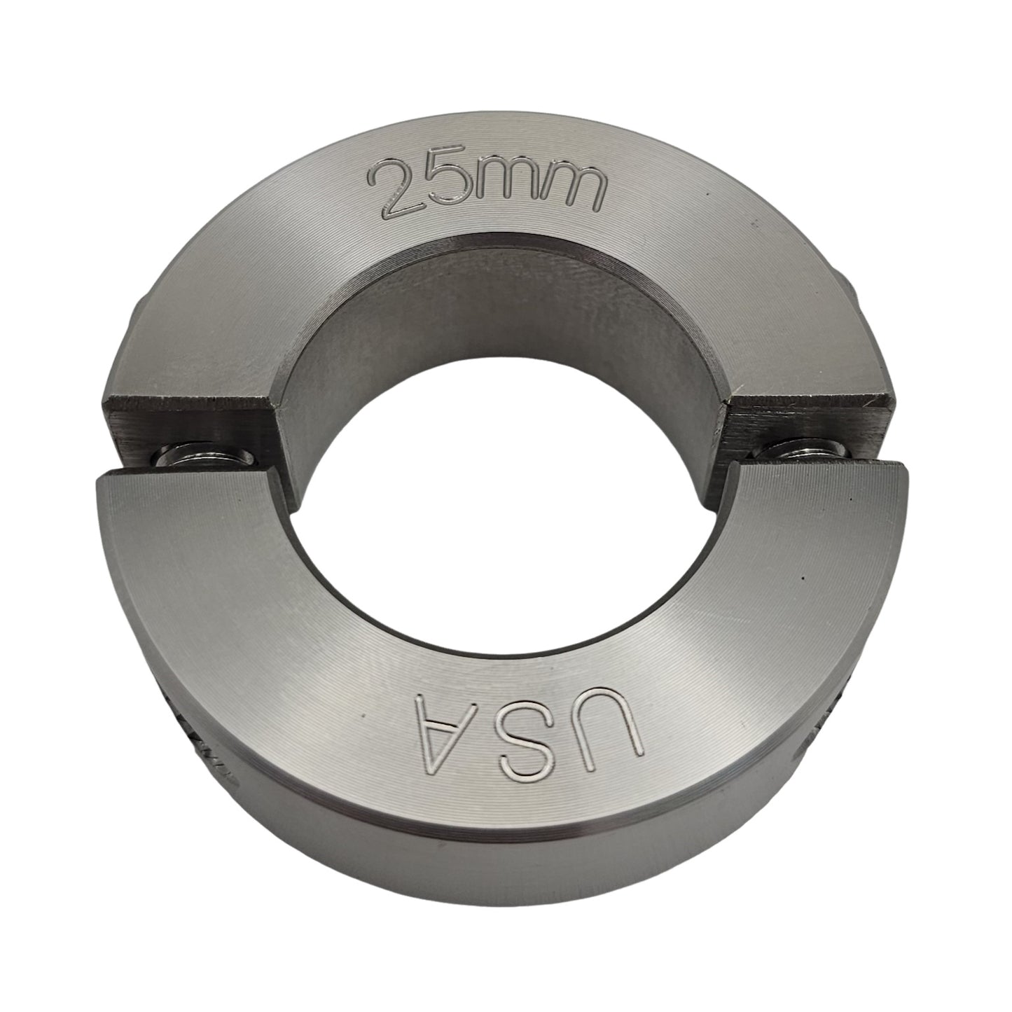 25mm Diameter - Clamping Two Piece Shaft Collar - 303 Stainless Steel