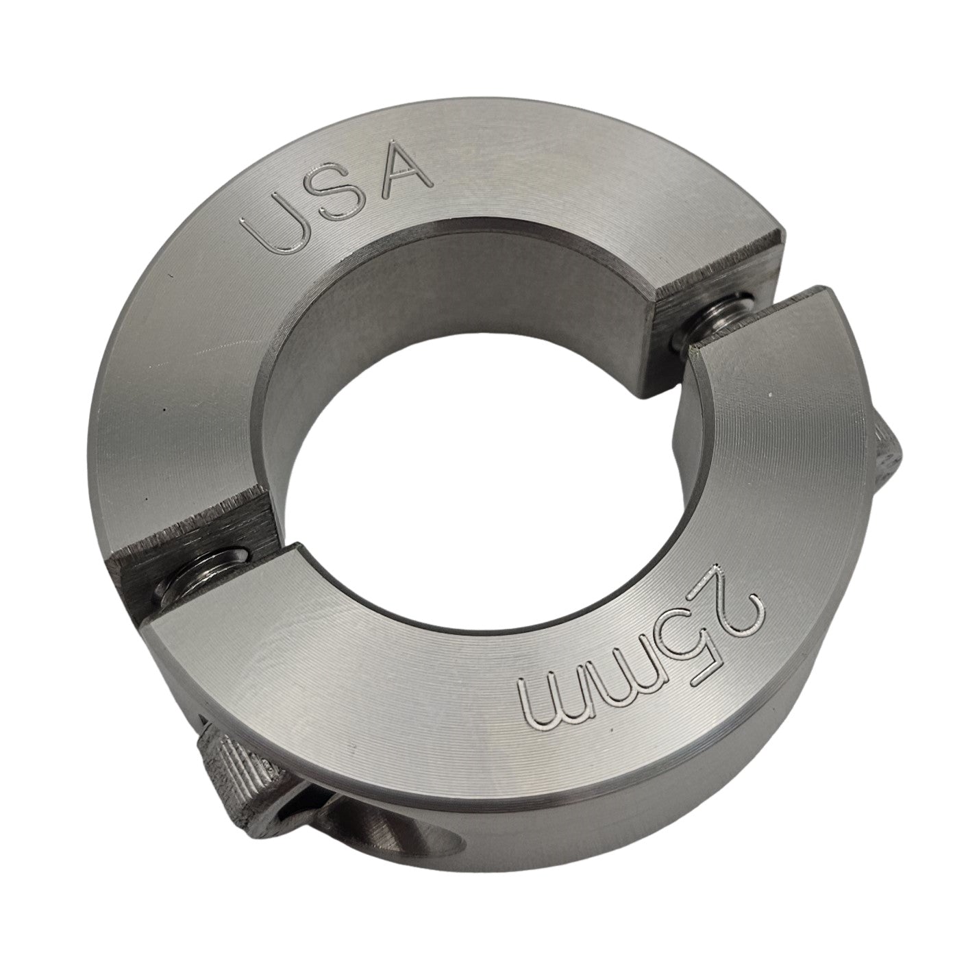 25mm Diameter - Clamping Two Piece Shaft Collar - 303 Stainless Steel