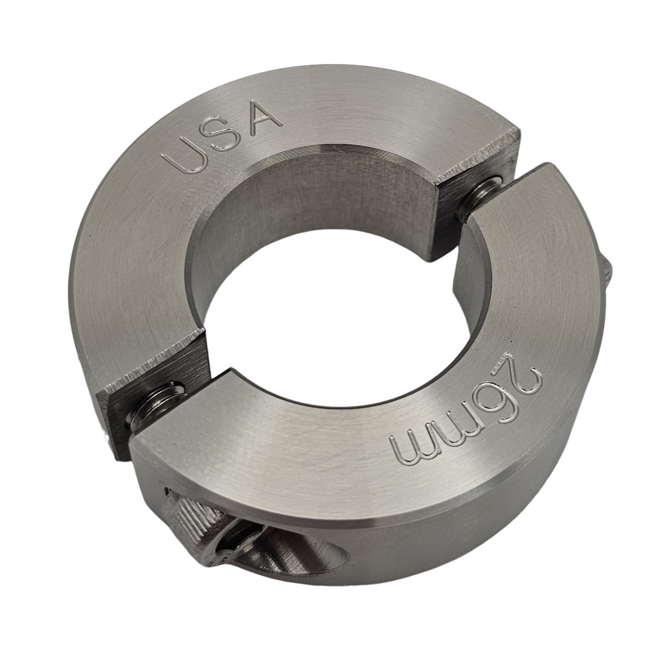 26mm Diameter - Clamping Two Piece Shaft Collar - 303 Stainless Steel