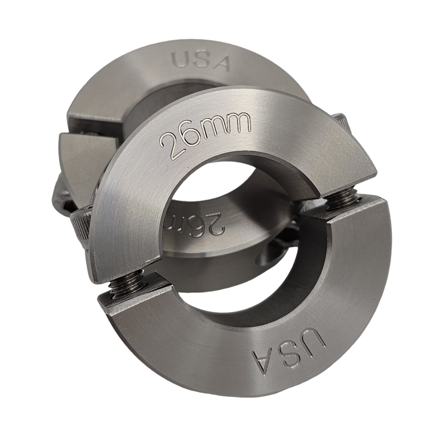 26mm Diameter - Clamping Two Piece Shaft Collar - 303 Stainless Steel