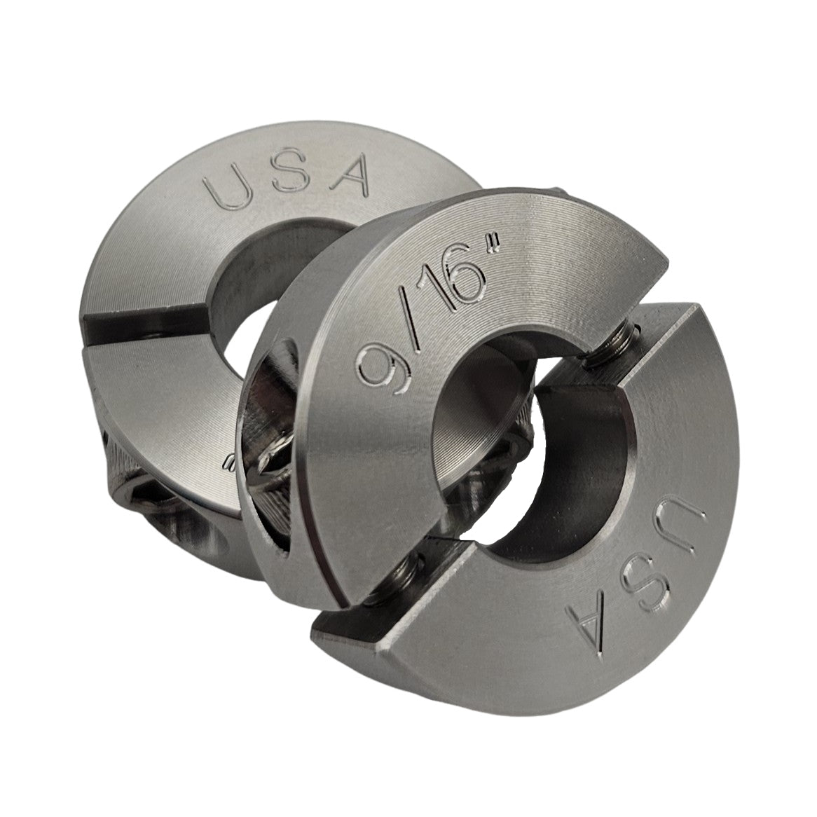 0.563" Diameter - Clamping Two Piece Shaft Collar - 303 Stainless Steel