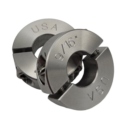 0.563" Diameter - Clamping Two Piece Shaft Collar - 303 Stainless Steel