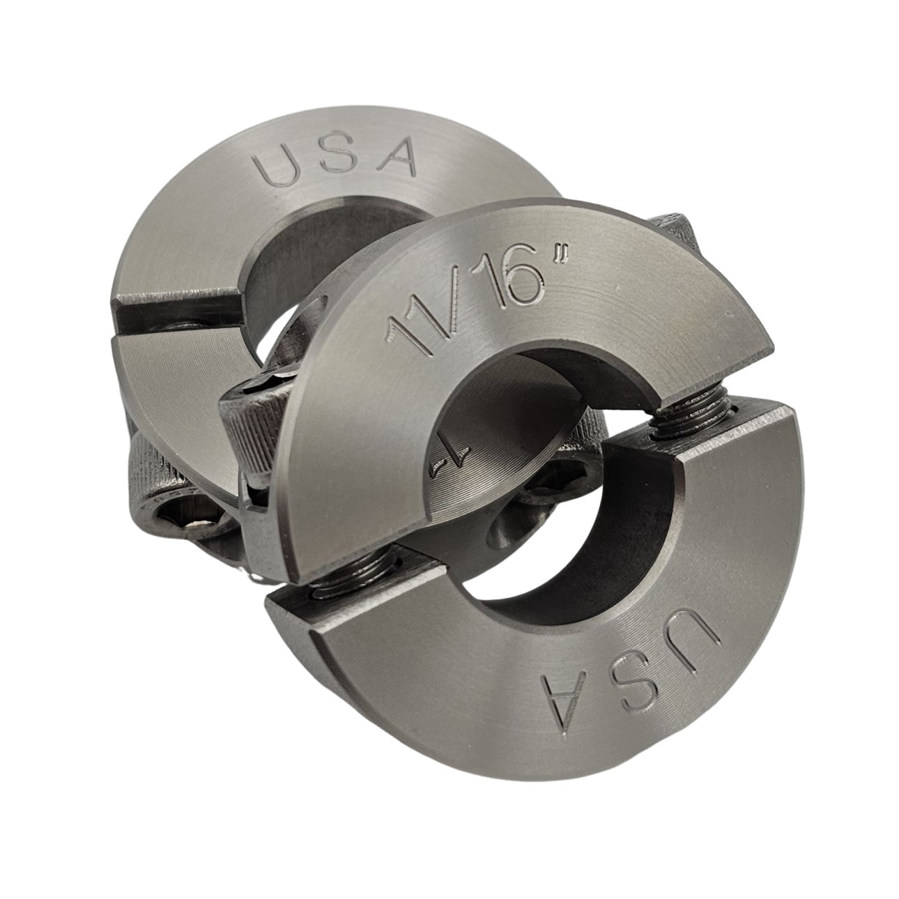 0.688" Diameter - Clamping Two Piece Shaft Collar - 303 Stainless Steel