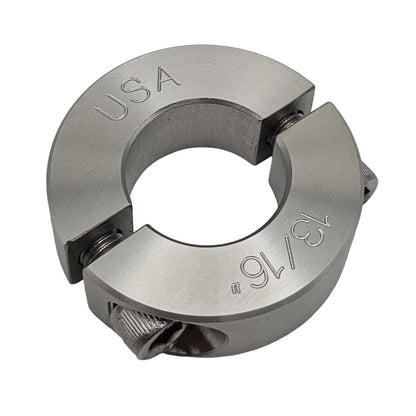 0.813" Diameter - Clamping Two Piece Shaft Collar - 303 Stainless Steel