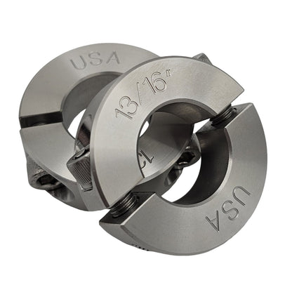 0.813" Diameter - Clamping Two Piece Shaft Collar - 303 Stainless Steel