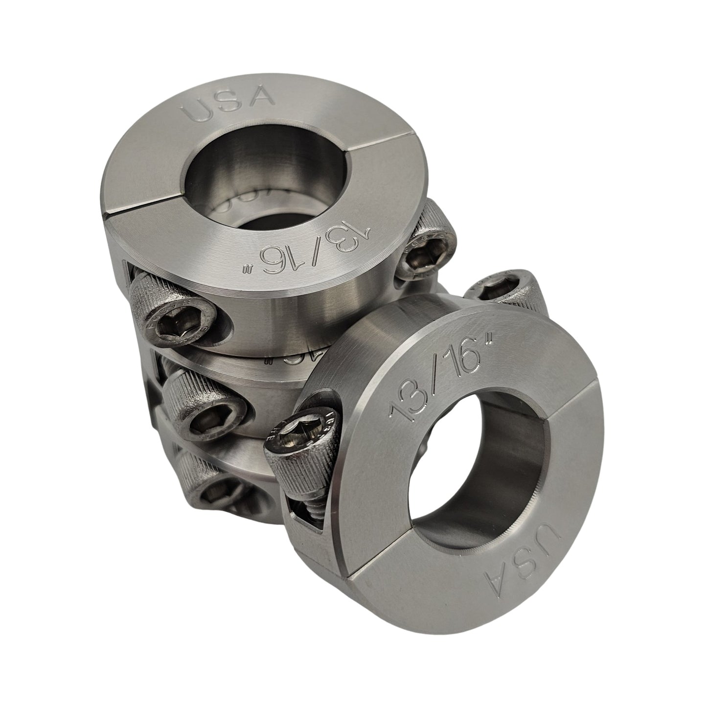 0.813" Diameter - Clamping Two Piece Shaft Collar - 303 Stainless Steel