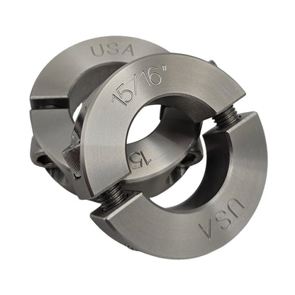0.938" Diameter - Clamping Two Piece Shaft Collar - 303 Stainless Steel