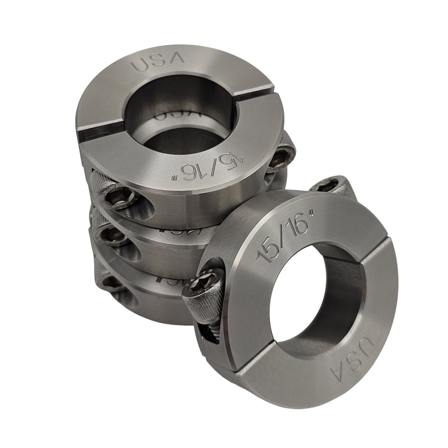 0.938" Diameter - Clamping Two Piece Shaft Collar - 303 Stainless Steel