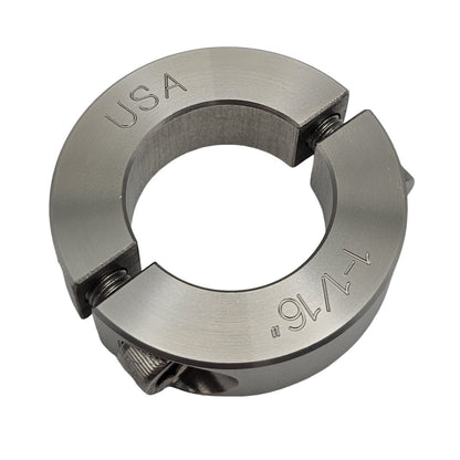 1.063" Diameter - Clamping Two Piece Shaft Collar - 303 Stainless Steel
