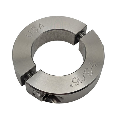 1.188" Diameter - Clamping Two Piece Shaft Collar - 303 Stainless Steel