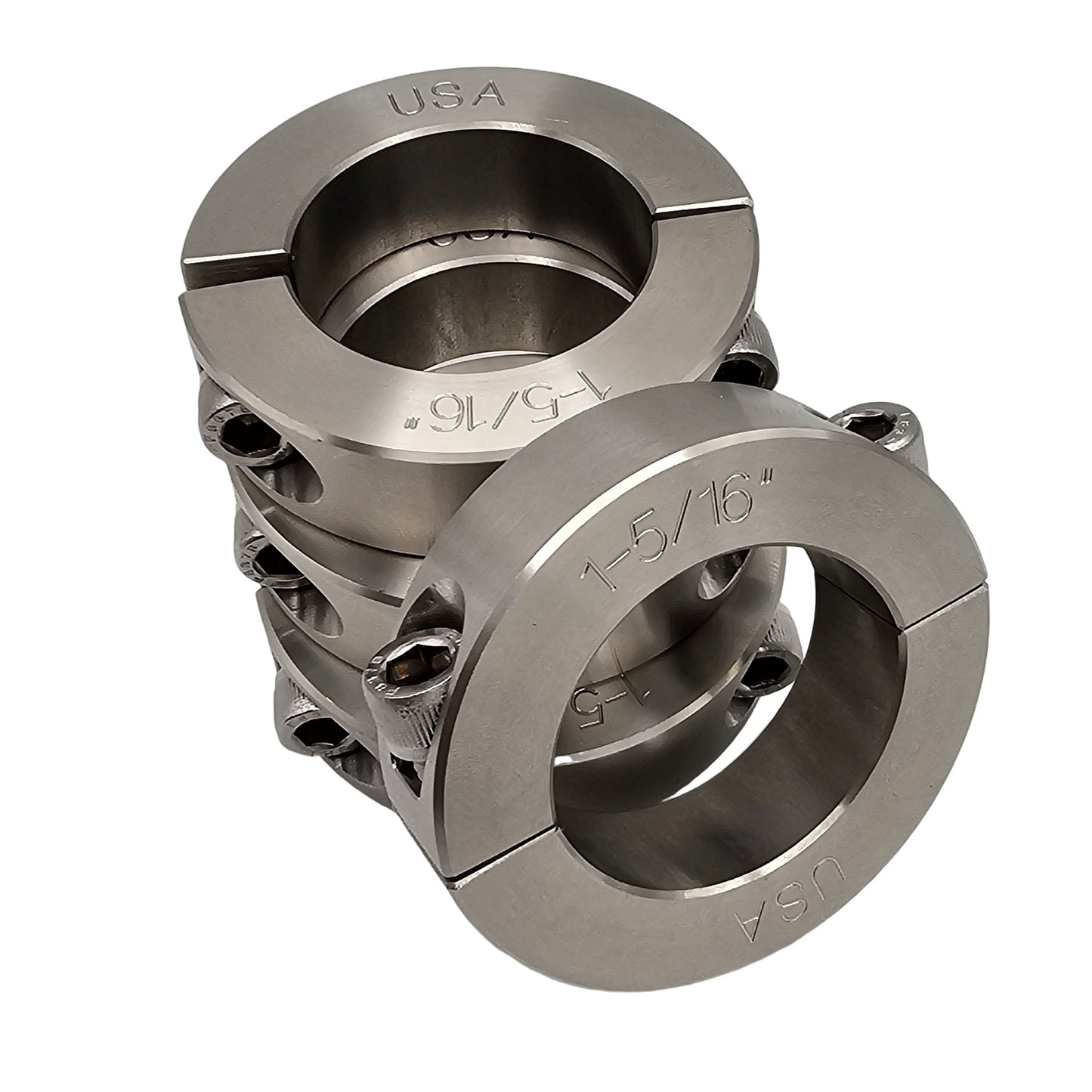 1.313" Diameter - Clamping Two Piece Shaft Collar - 303 Stainless Steel