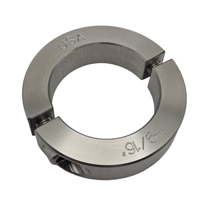 1.563" Diameter - Clamping Two Piece Shaft Collar - 303 Stainless Steel