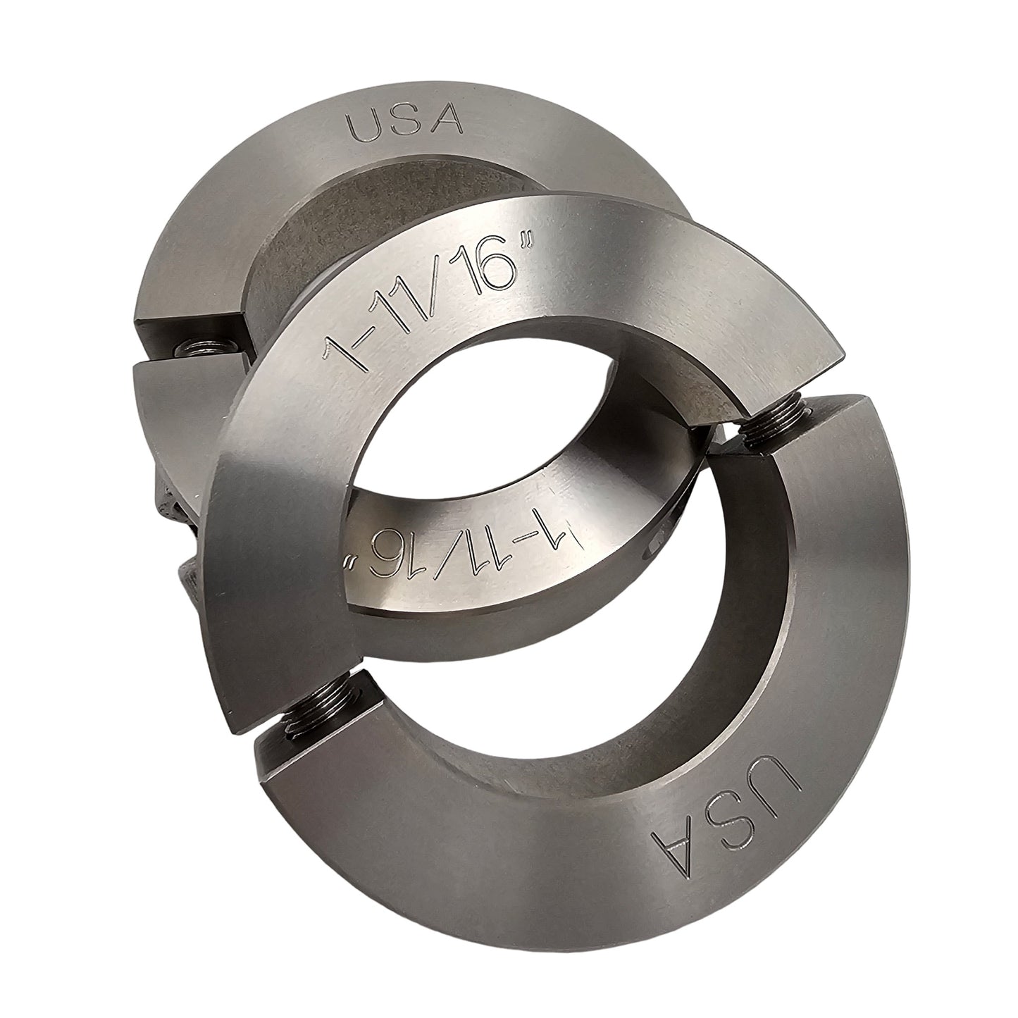 1.688" Diameter - Clamping Two Piece Shaft Collar - 303 Stainless Steel