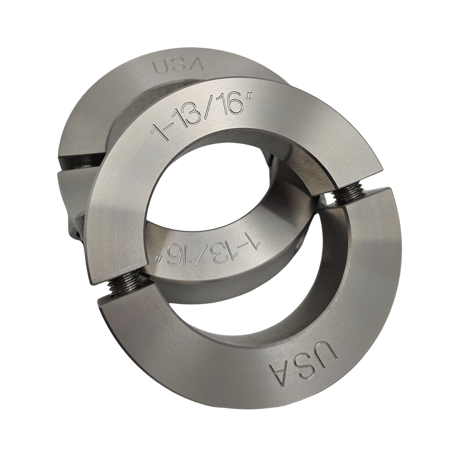 1.813" Diameter - Clamping Two Piece Shaft Collar - 303 Stainless Steel