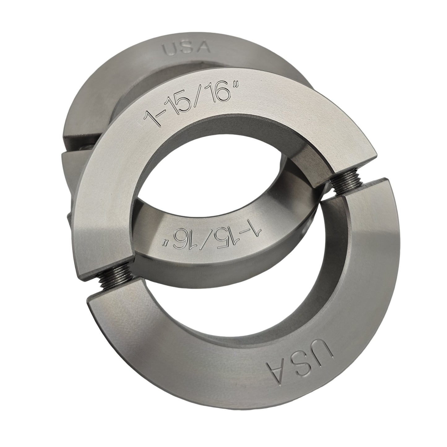 1.938" Diameter - Clamping Two Piece Shaft Collar - 303 Stainless Steel